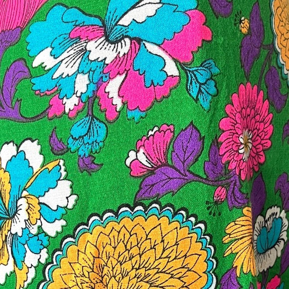 Vintage Maxi Skirt 60s 70s Floral Hippie Mod Festival Skirt Long Flower Cotton - Picture 7 of 8